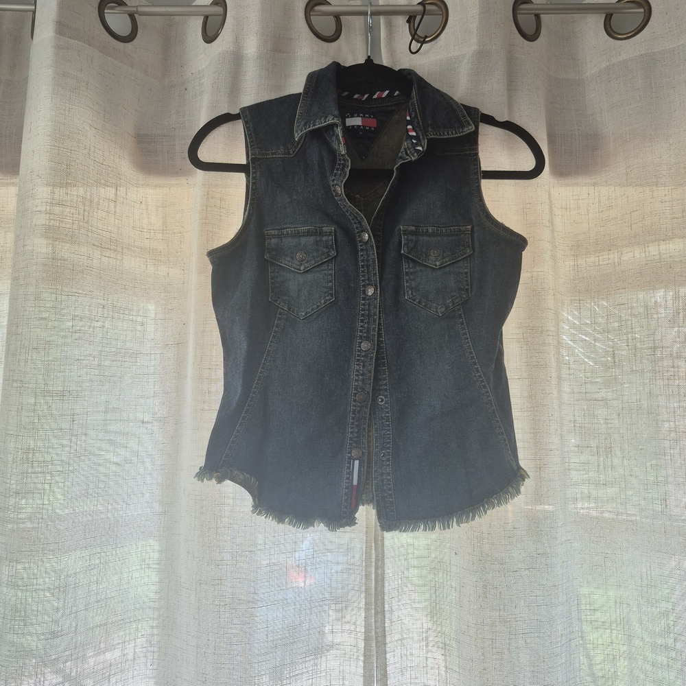 Vintage Tommy Hilfiger Denim Sleeveless Vest - Dark Blue